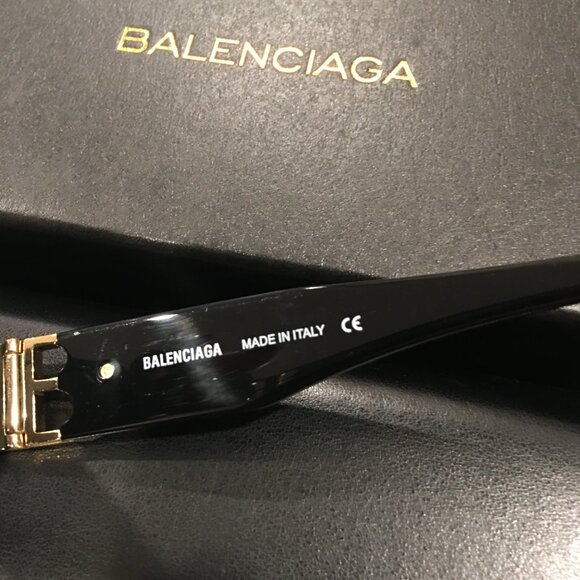 Balenciaga Rectangle Sunglasses in Black